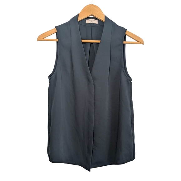 Babaton Deep Teal Sleeveless Blouse Minimalist Design - Picture 1 of 9